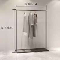 铁艺简约服装架男女服装店展示架挂衣架子正挂落地式侧挂衣服货架晾晒架 三维工匠 双层侧挂长150*高160CM 官方标配