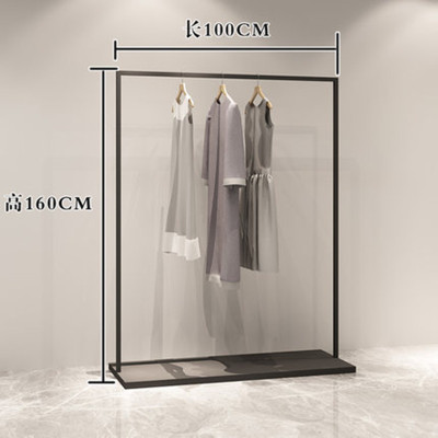铁艺简约服装架男女服装店展示架挂衣架子正挂落地式侧挂衣服货架晾晒架 三维工匠 正挂长50*高170CM 官方标配