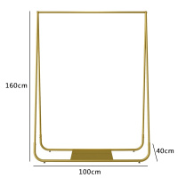 主流衣服架子服装店展示架落地式挂衣架组合金色欧式男女装店货架晾晒架 三维工匠 长150X宽40X高170 官方标配