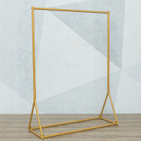 服装店展示架落地式金色女装店货架简约衣服架子店铺陈列挂衣架晾晒架 三维工匠 5层包架[长50高160] 官方标配