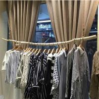 树枝衣架服装店展示架挂衣服男女童装货架复古木棍麻绳吊挂晾晒架 三维工匠 带分叉1.7米+6米麻绳+2粒螺钩 官方标配