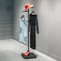 北欧简约服装店橱窗衣帽展示架铁艺落地式正挂侧挂衣架货架点挂架晾晒架 三维工匠 白色 官方标配