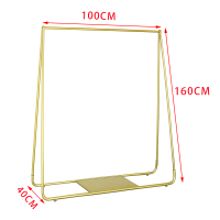 服装店展示架挂衣架货架金色落地式北欧ins风简约侧挂衣服架晾晒架 三维工匠 纳米金带板150*40*160 官方标配
