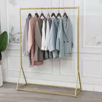 服装店展示架女装架子陈列架落地式童装货架圆管挂衣架金色服装架晾晒架 三维工匠 长100高170(纳米金) 官方标配
