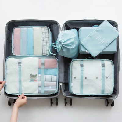 旅行收纳袋束口袋套装衣服整理打包袋旅李箱衣物内衣收纳包收纳袋 三维工匠