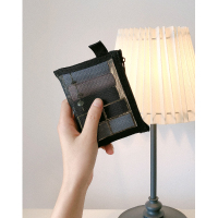 无印简约化妆包手拿网纱小号便携气垫口红补妆包迷你随身女收纳袋收纳袋 三维工匠