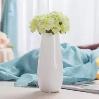 三维工匠小清新陶瓷白色水培花瓶透明玻璃花器插干花北欧家用装饰客厅摆件 白色竖纹花瓶(上口径5.5cm底径6cm高18cm