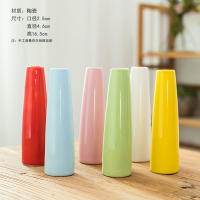 小清新陶瓷花瓶摆件客厅餐桌干花插装饰品北欧电视柜家居创意摆设 三维工匠 简约(高16CM)绿色