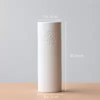 简约现代日式文艺白色客厅摆件家居水培创意装饰干花艺陶瓷花瓶 三维工匠 蜷缱