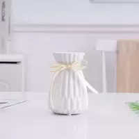 现代简约折纸陶瓷花瓶室内家居装饰客厅餐桌插花桌面水培花器摆件 三维工匠 大号白