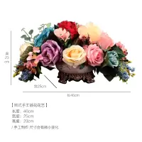 欧式复古花瓶摆件手工插花花艺陶瓷花瓶套装家居饰品客厅餐桌摆设 三维工匠 新款繁花似锦款