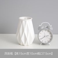 菠萝简约陶瓷小花瓶小清新干花花瓶客厅插花创意摆件家居装饰品 三维工匠 凤梨瓶-3支白色玉蝶梅