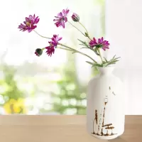 水培小花瓶陶瓷小清新花器创意迷你花瓶摆件客厅插花水培家居饰品 三维工匠 驼色酒壶土金