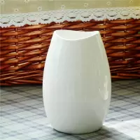 陶瓷小花瓶摆件三件套绿萝插花花器家居茶几客厅摆件插花瓶 三维工匠 大号白13*12*24.5CM白瓷釉面