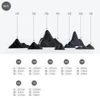 泥巷陶瓷黑白假山摆件样板房软装饰景德镇手工枯山水沙盘微景观 三维工匠 3号(白色)