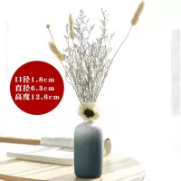 花瓶陶瓷摆件客厅插花水养干花现代简约北欧式小清新小口桌面客厅 三维工匠 忧郁蓝06(不含花)