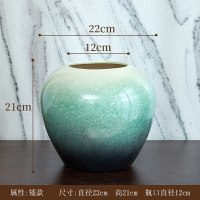 新中式陶瓷小花瓶花器摆件复古景德镇客厅插花北欧家居干花装饰品 三维工匠 素笺淡墨花瓶(中)