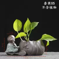 铜钱绿萝水培植物无孔器皿水养花瓶插花花盆陶瓷桌面装饰小摆件 三维工匠 GD-水培花器08 中等