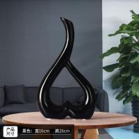 现代家饰 新房摆件 婚房摆设 工艺礼品 陶瓷花瓶 装饰品 心形花插 三维工匠 心形花插黑色一个