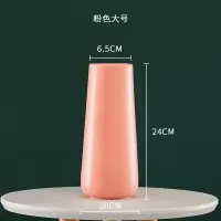 陶瓷哑光设计花瓶摆件客厅插花器 北欧ins鲜花干花现代简约瓷器 三维工匠 暖白色三件套