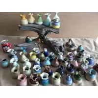 陶瓷创意摆件 时尚迷你小花瓶花器水培花插 家居装饰品 三维工匠 25元随机8个随机8个不同款