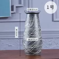景德镇陶瓷花瓶落地干花粗陶复古现代简约家居装饰客厅插花摆件大 三维工匠 4号(高40cm)高瓶