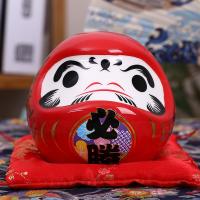 小号白色达摩储蓄罐创意日本装饰品陶瓷日式寿司料理店铺摆件 三维工匠 红色必胜达摩