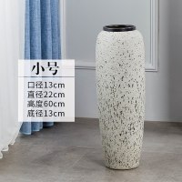 落地大号陶瓷花瓶干花装饰摆件家居客厅玄关现代简约欧式创意插花 三维工匠 60CM单瓶+红色芙蓉干花