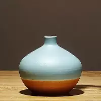 景德镇陶瓷器手工花瓶现代简约新中式家居客厅玄关插花装饰品摆件 三维工匠 花瓶+黄花