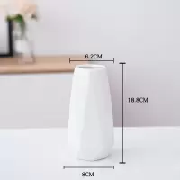 ins北欧陶瓷花瓶小清新水培插花简约白现代北欧客厅家居装饰摆件 三维工匠 多边水滴瓶白色中号 中等