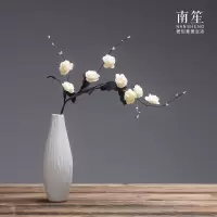 现代简约家居饰品仿真花干花假花陶瓷花瓶摆件台面插花花器 三维工匠 [净瓶]单花瓶