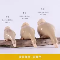 创意陶瓷摆件鸭子戏水套装橱窗假山隔板阳台鱼池花园地摆设装饰 三维工匠 米黄色