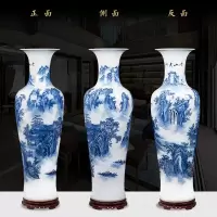 陶瓷特大号大口大花瓶摆件 客厅落地电视柜装饰品花瓶景德镇 三维工匠 鸿运图1.8米定制单个价格