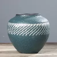 复古简约陶瓷小花瓶摆件插干花欧式客厅家居装饰品粗陶罐水培花器 三维工匠 大号单瓶