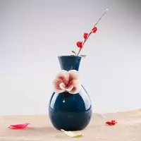 简约现代陶瓷小花瓶欧式复古创意花瓶摆件家居装饰品插花水培花器 三维工匠 白色(不含插花)