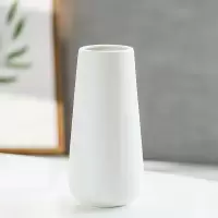 现代简约白色黑色哑光陶瓷花瓶客厅干花鲜花水培插花餐桌装饰摆件 三维工匠 瑾萱雪花小号白色(高20)