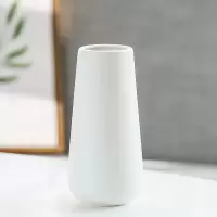 现代简约白色黑色哑光陶瓷花瓶客厅干花鲜花水培插花餐桌装饰摆件 三维工匠 贵妃白(高24)