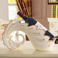 欧式酒柜装饰品创意客厅现代家居餐桌陶瓷红酒架摆件乔迁新居礼品 三维工匠 孔雀酒架(1个)邮购包装