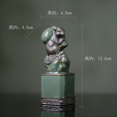 12十二生肖摆件全套陶瓷小工艺品老鼠牛虎兔龙蛇马羊猴鸡狗猪创意 三维工匠 未羊