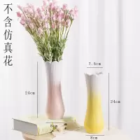 陶瓷花瓶摆件欧式简约现代家居装饰客厅陶瓷花插小清新水培富贵竹 三维工匠 多彩觅荷(兰色+青色)2件套