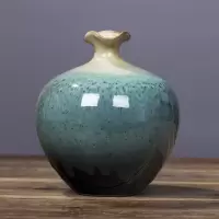 景德镇陶瓷摆件现代时尚创意简约家居装饰客厅插花花瓶干花花器 三维工匠 窑变云海圆瓶