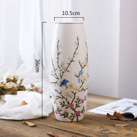 家居客厅摆件陶瓷富贵竹花瓶 插花 绿萝水培艺术电视柜装饰品礼 三维工匠 大那花鸟