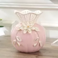现代欧式艺术陶瓷小花瓶餐桌客厅装饰品玄关摆件创意插花干花瓷器 三维工匠 波浪口花瓶[蓝色]