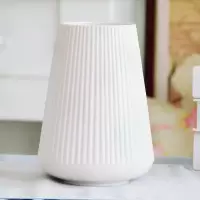 花瓶摆件 客厅 插花 陶瓷 家装摆设花 干花水培百合现代简约花器 三维工匠 蓝色中号