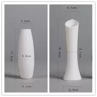 陶瓷干花花瓶小清新花插满天星水培现代白色欧式客厅家居装饰摆件 三维工匠 白色两个小粉黛+火炬