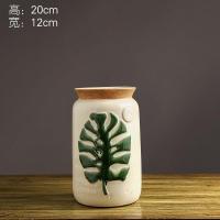 北欧创意客厅陶瓷花瓶客厅插花摆件美式复古文艺餐桌干花装饰花器 三维工匠 小号花瓶162537