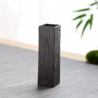 花瓶 茶道配件复古粗陶瓷 小花器陶艺花插禅意茶桌插花花艺摆件 三维工匠 大理石色花器B款式五