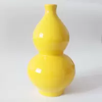 景德镇陶瓷器色花瓶小口瓷瓶供佛单支家用插花现代摆件玄关装饰 三维工匠 冬瓜瓶小号冬瓜瓶高21厘