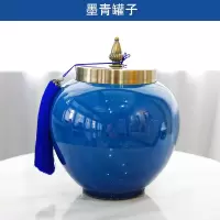 美式家居陶瓷花瓶摆件欧式客厅插花干花轻奢玄关电视柜装饰品摆设 三维工匠 墨青罐子