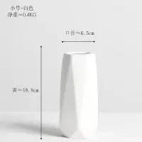 ins北欧陶瓷花瓶白色水培客厅干花小花瓶 简约装饰品桌面插花摆件 三维工匠 白色-大号